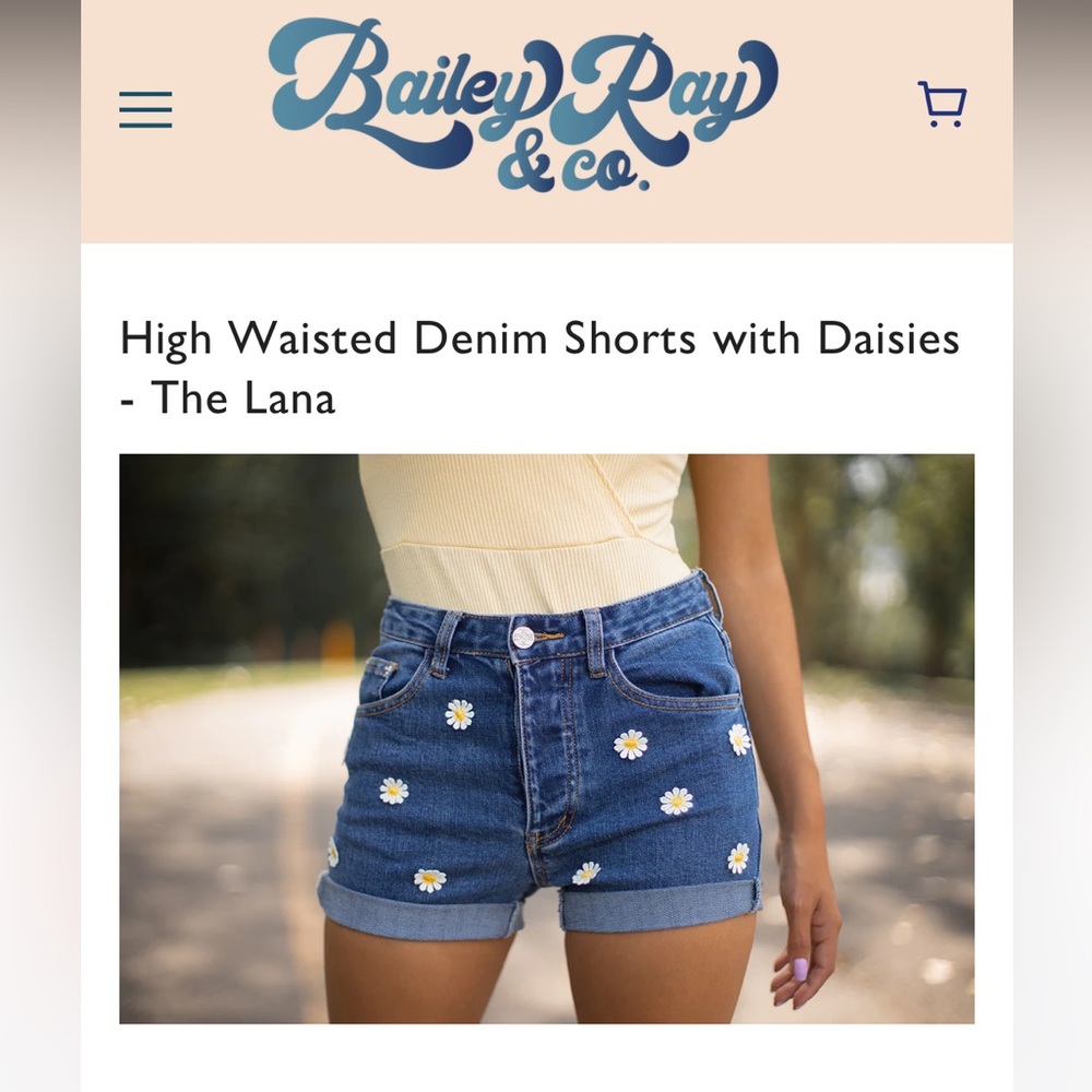 Bailey Ray & Co. Lana High-Waisted Daisy shorts Size 12